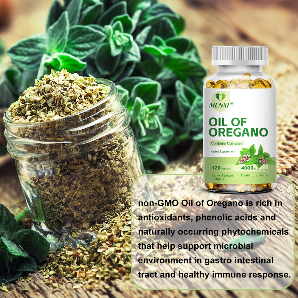 MENXI Oregano Oil Premium Formula Organic Extract 120 Softgels Immune Support