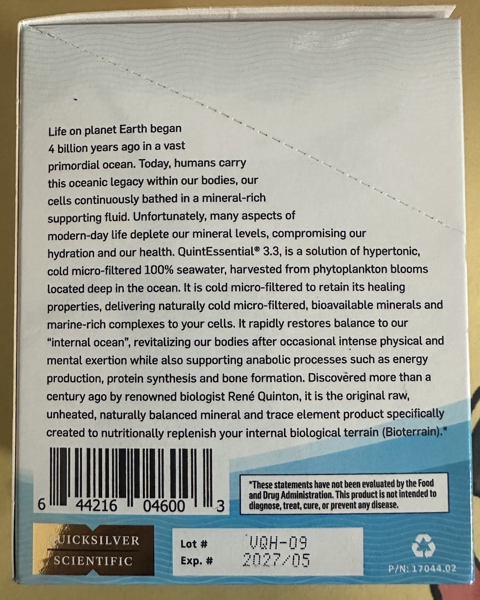 QuintEssential 3.3 Optimum Mineralization 30 Dietary Supplement Sachet Exp 05/27