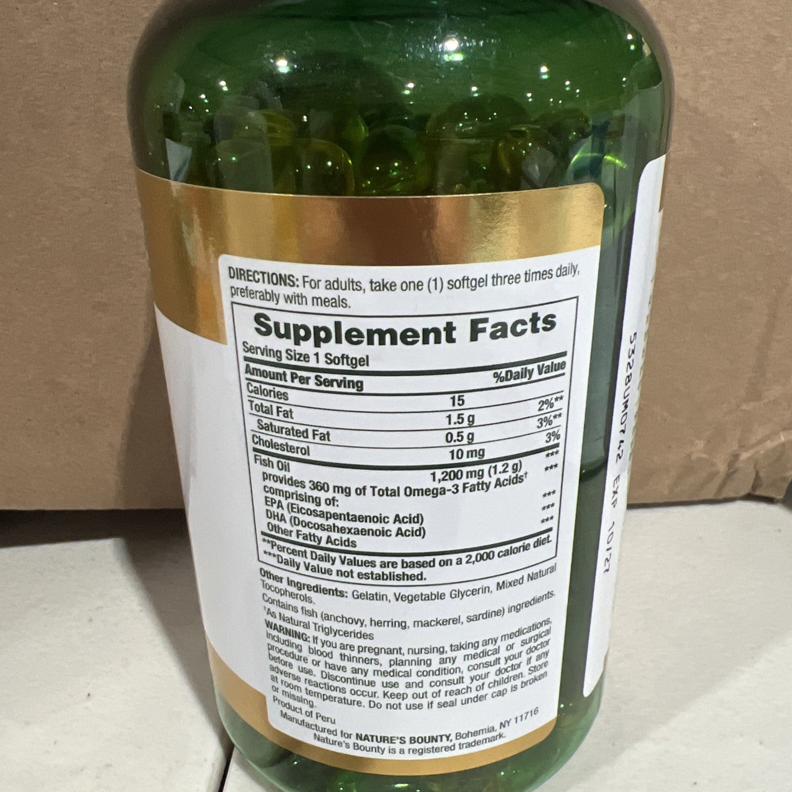 Nature’s Bounty Fish Oil 1200mg 200 Softgels Rapid Release Omega-3 Heart
