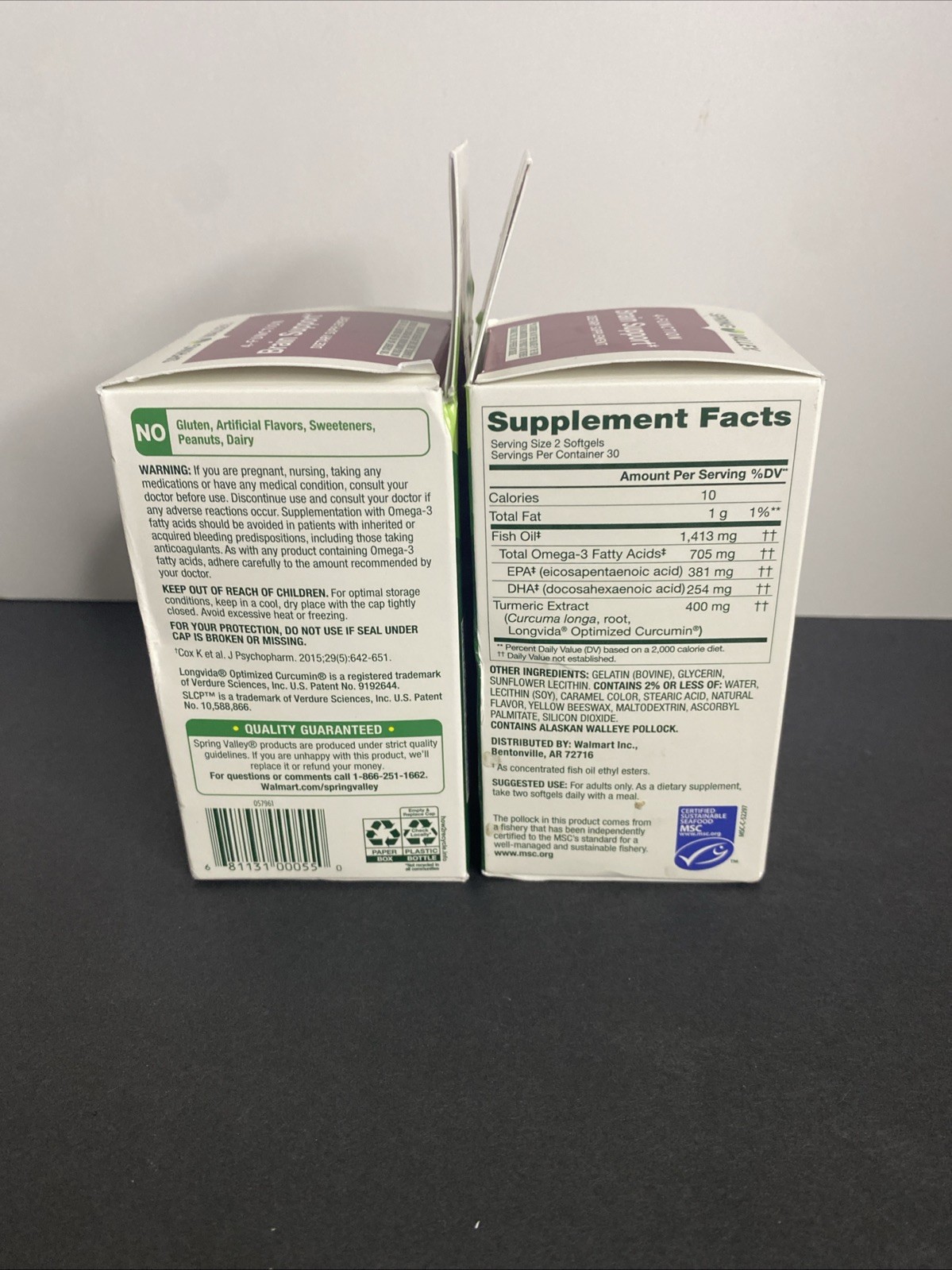 (2) Spring Valley 4 Function Brain Support Dietary Supplement 60 Count Exp 02/27