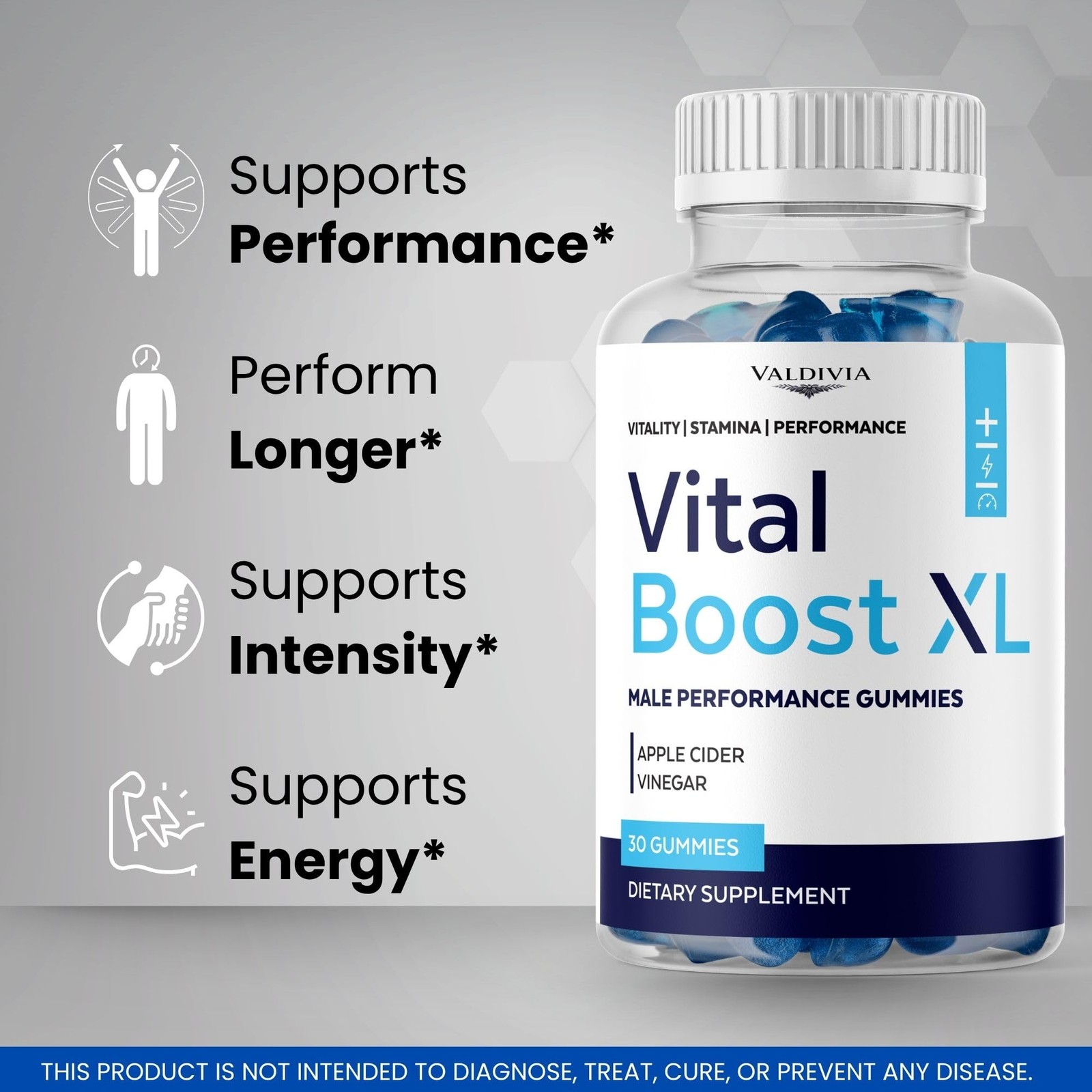 VitalBoost XL Men Daily Wellness Gummies Energy Vitality 5 Pack 150Gt
