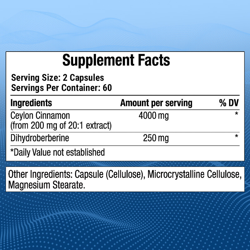 Super Berberine with Ceylon Cinnamon Dihydroberberine, 4250 Mg Capsules