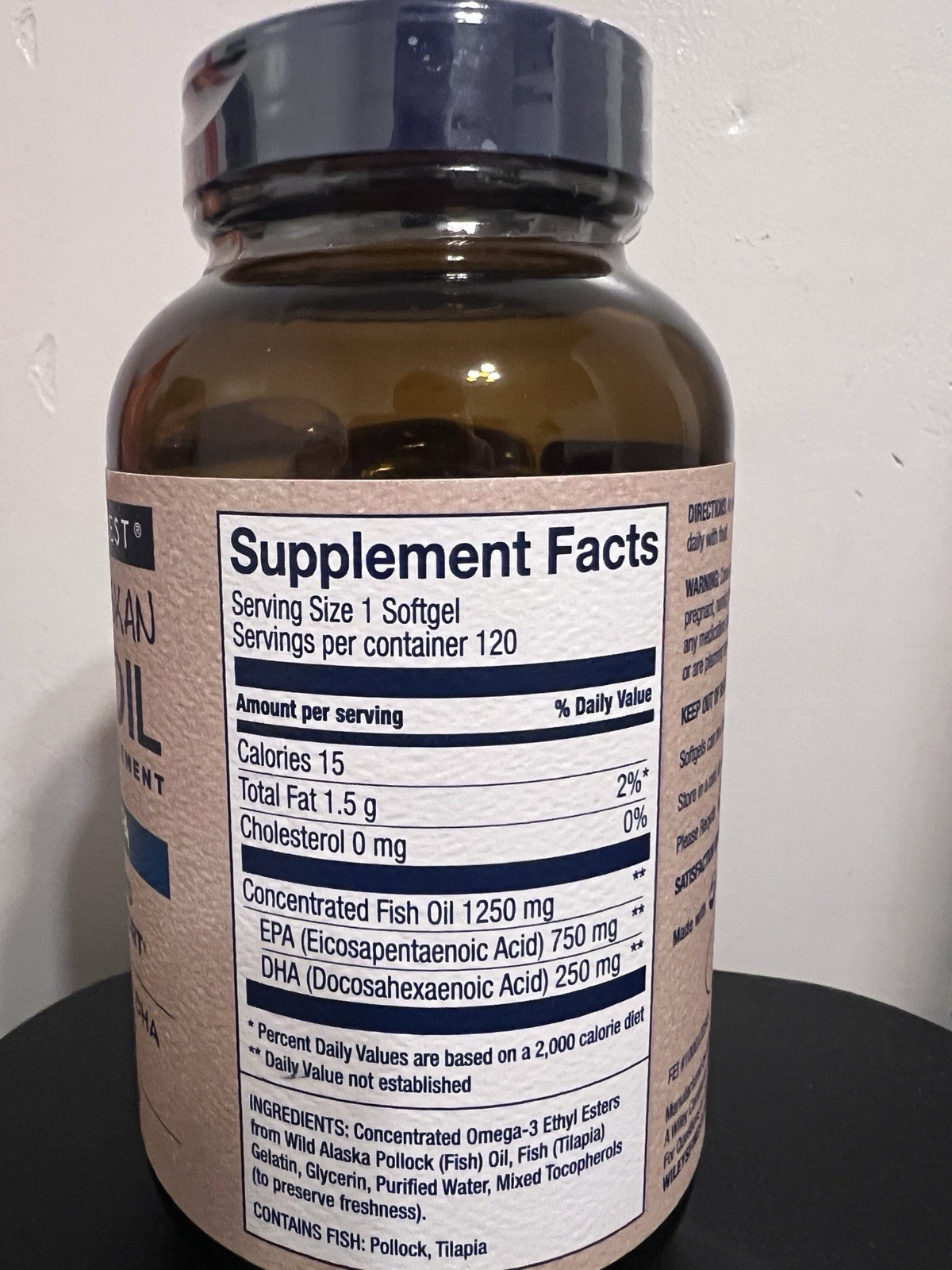 Wiley’s Finest Wild Alaskan Fish Oil Peak EPA Omega-3 Softgels 120 EXP 11/2028