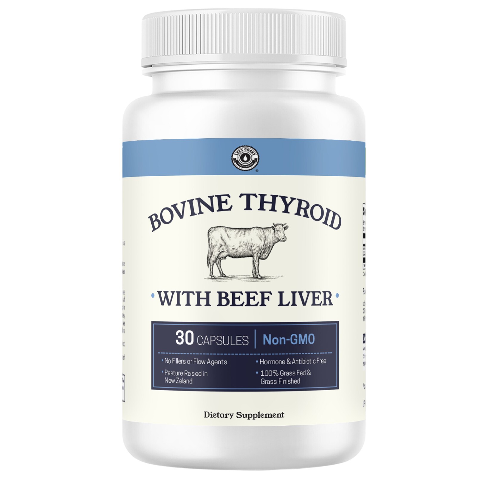 Desiccated Thyroid Supplement W/ Beef Liver Thyroid Glandular Grass Fed 30 ct