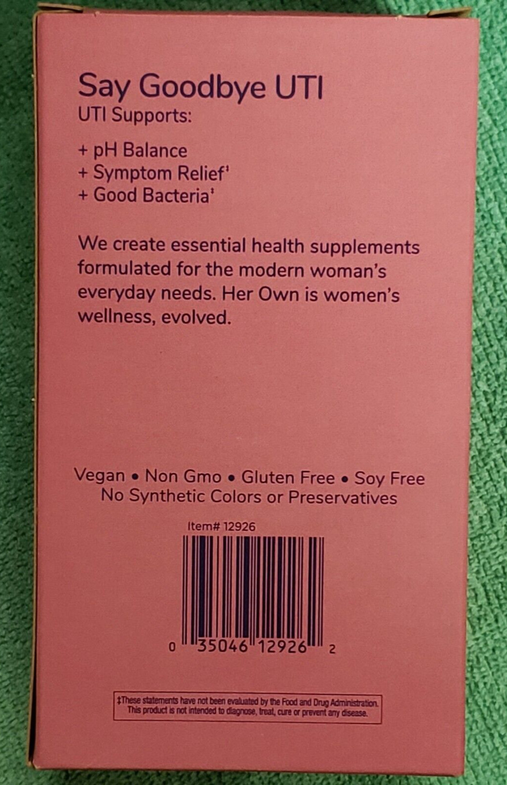 HER OWN – UTI Relieve & Restore – 30 Servings / 30 Veggie Tablets – Exp 11/2026