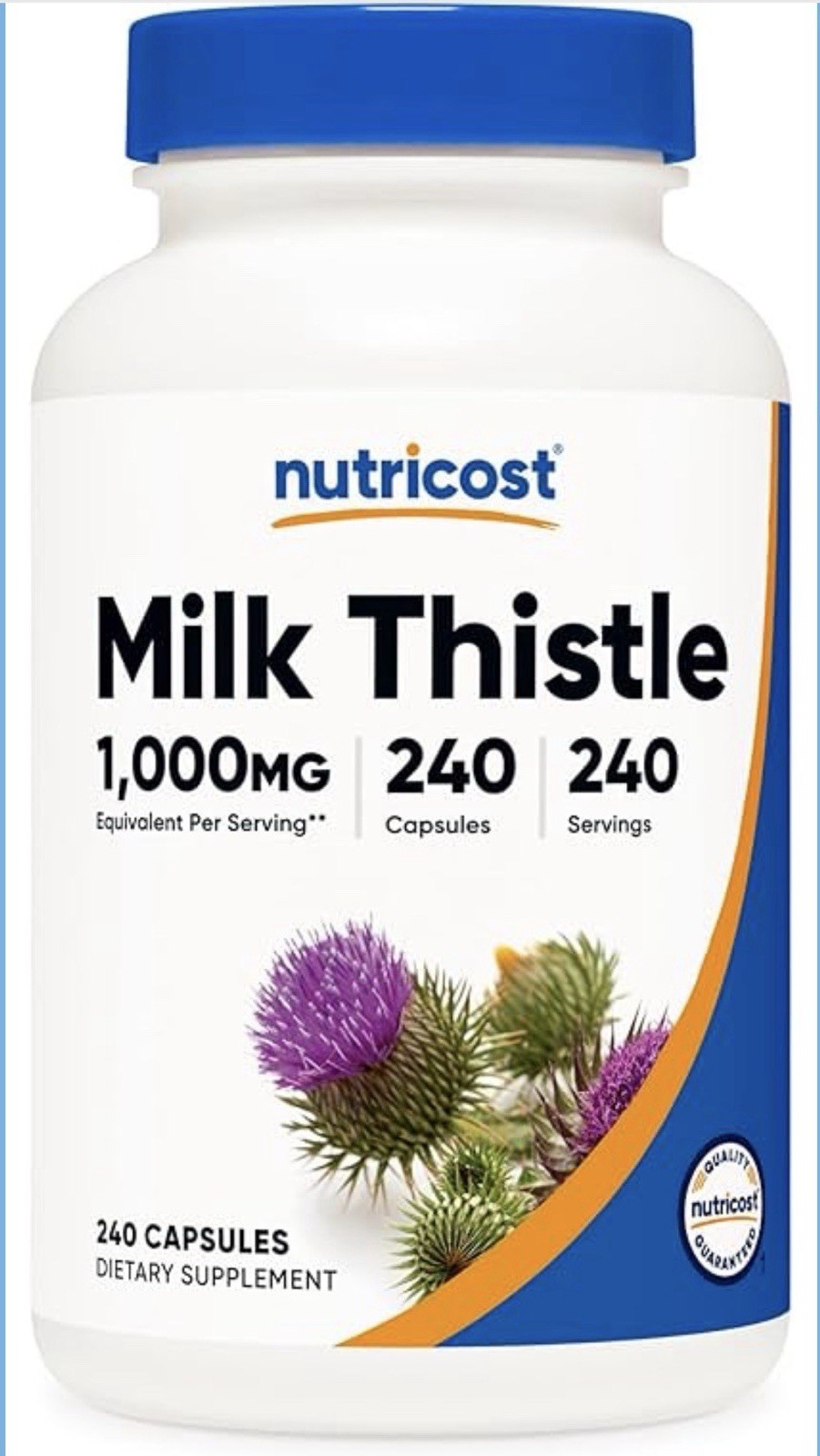 Nutricost Milk Thistle Extract 1000mg 240 Capsules Non-GMO Vegan GMP Facility