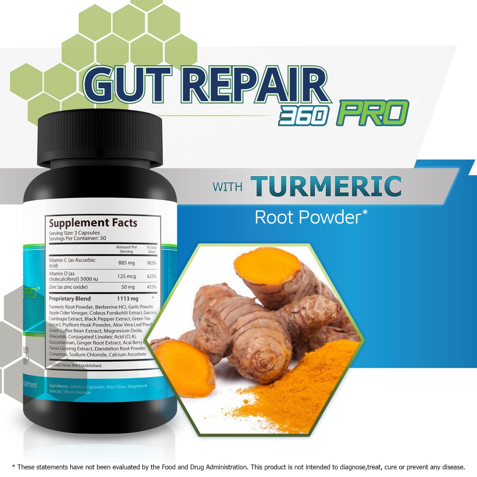Gut Repair 360 Pro – Intestinal Health Supplement – LeakyGut Repair – Heartburn