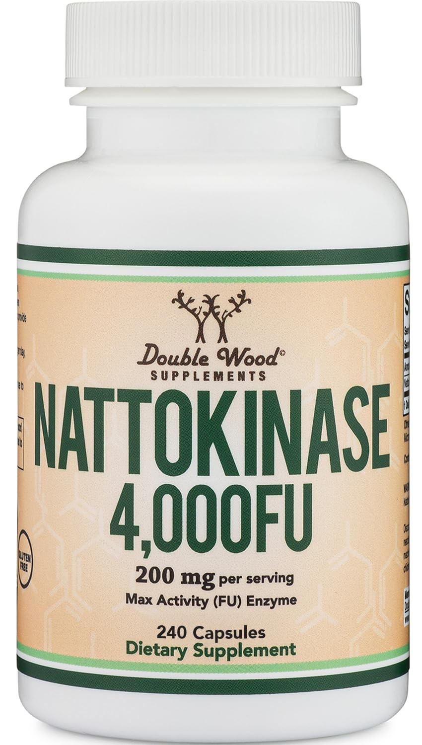 Nattokinase Supplement 4,000 FU Servings, 240 Capsules 240 Count (Pack of 1)