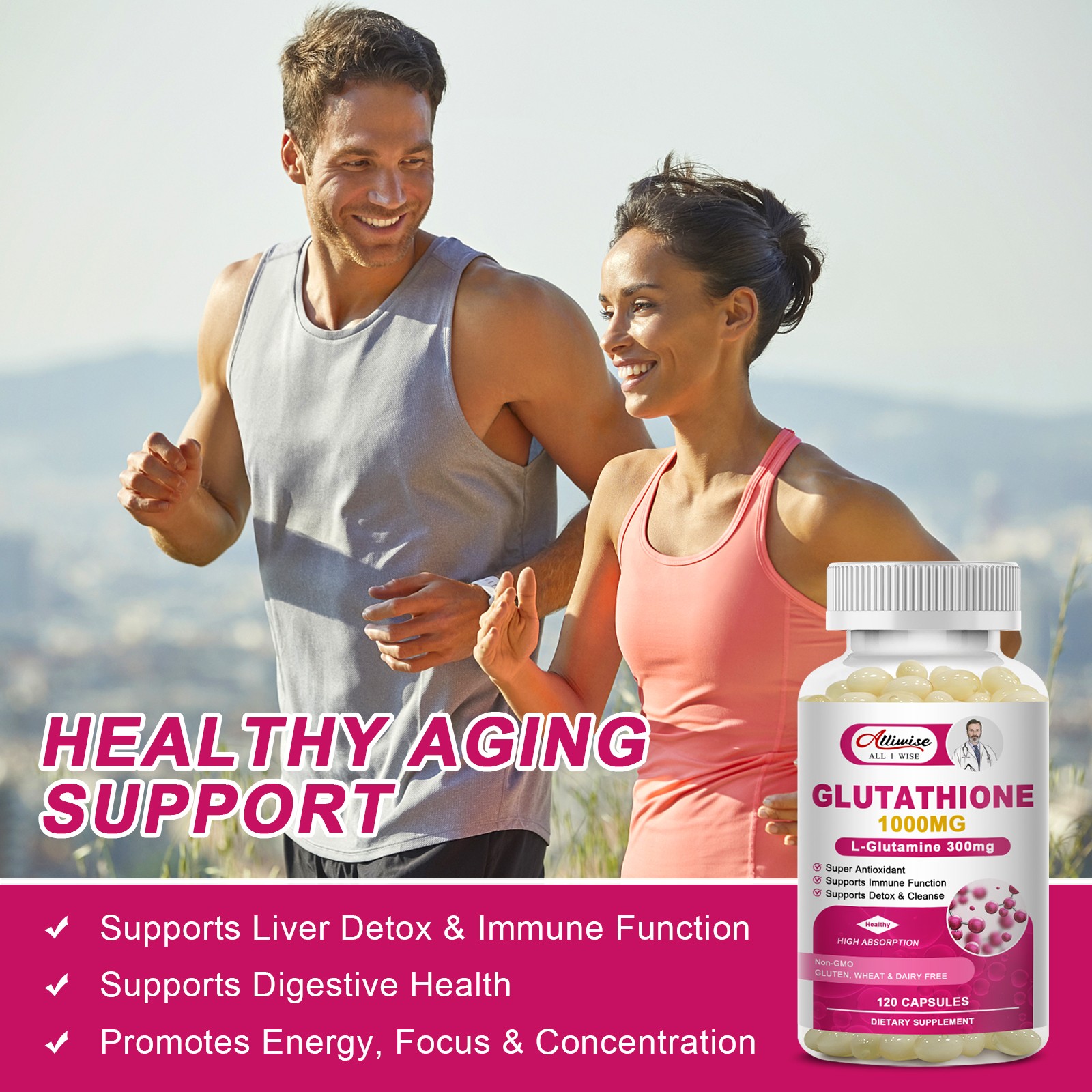 Glutathione Collagen Vitamin C Capsules Antioxidant Anti‑aging Skin Brightening