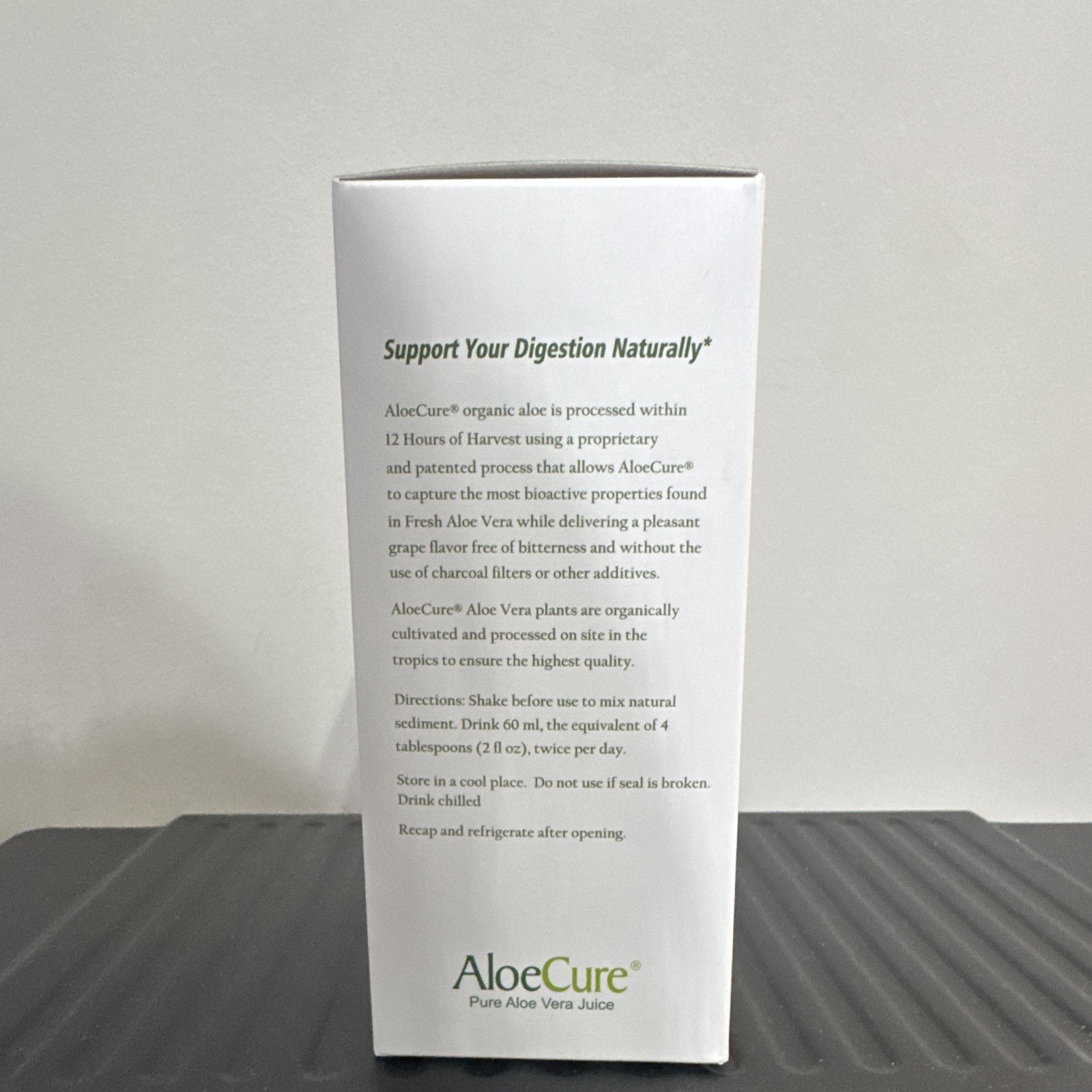 AloeCure Aloe Vera Juice Grape USDA Organic No Sugar Added Digestive 16.7oz