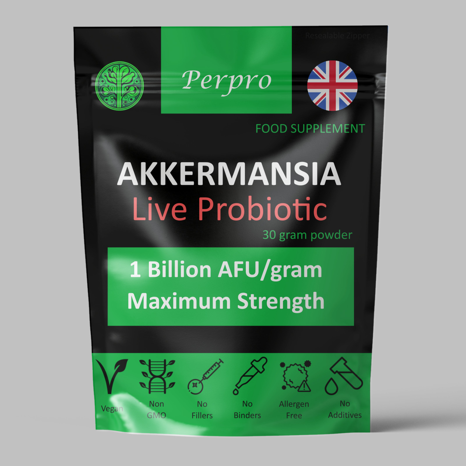 Akkermansia Muciniphila Live Probiotic 1 Billion AFU/Gram UK Made 30gram Powder