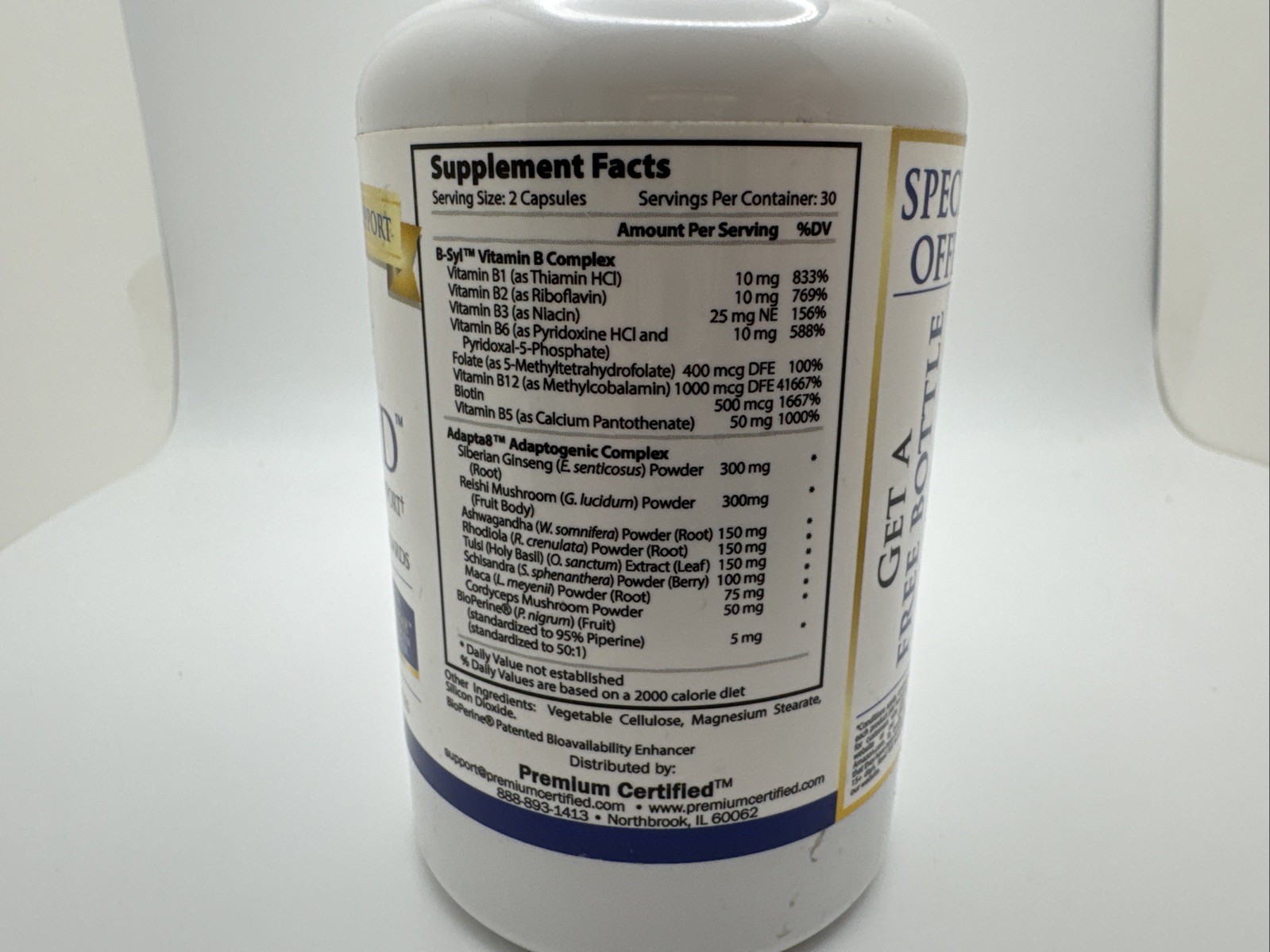 Premium Certified EnergyMD Dietary Supplement 60 Capsules New Sealed Vegan