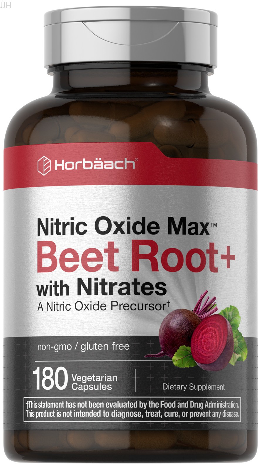 Horbaach Nitric Oxide Beet Root 180 Count Softgels Daily Dietary Blood Pressure
