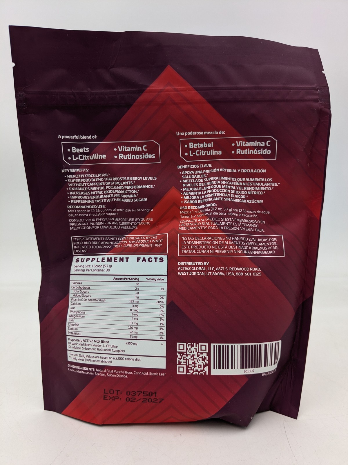 Activz NitroxPro Nitric Oxide Booster Dietary Supplement For Energy Support