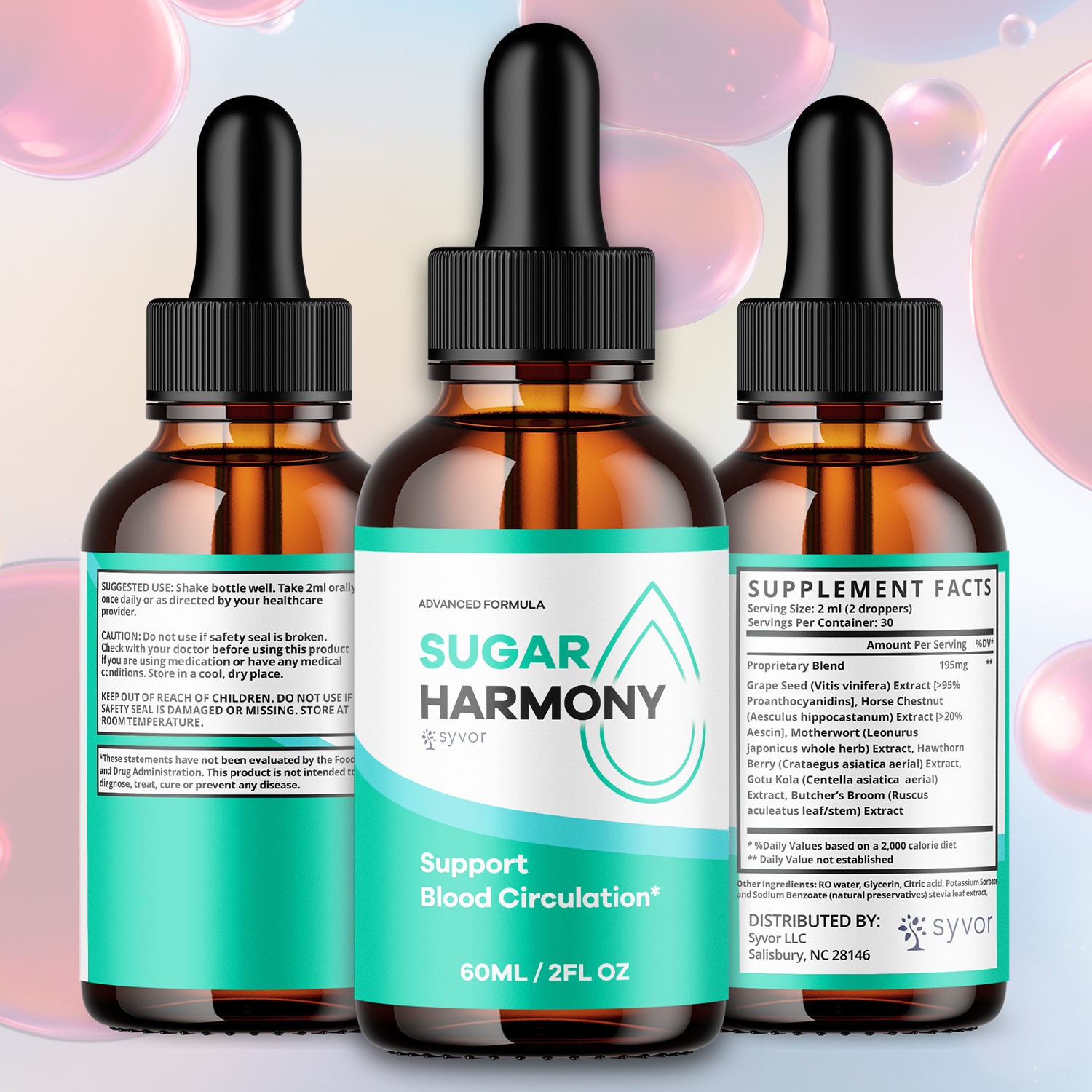1-3pcs Sugar Harmony Blood Support Drops Advanced Vitamin Formula 30 Servings