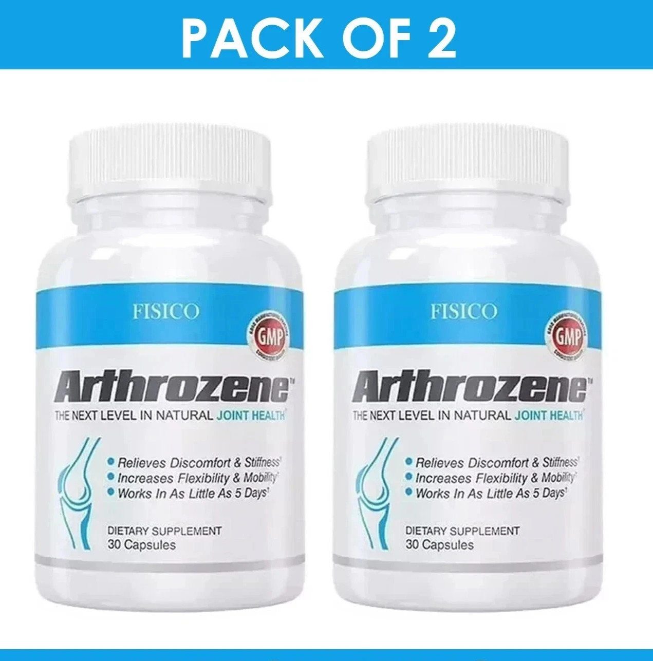 PACK OF 2 – Fisico Arthrozene Natural Joint Health Supplement 30 Capsules – NEW.