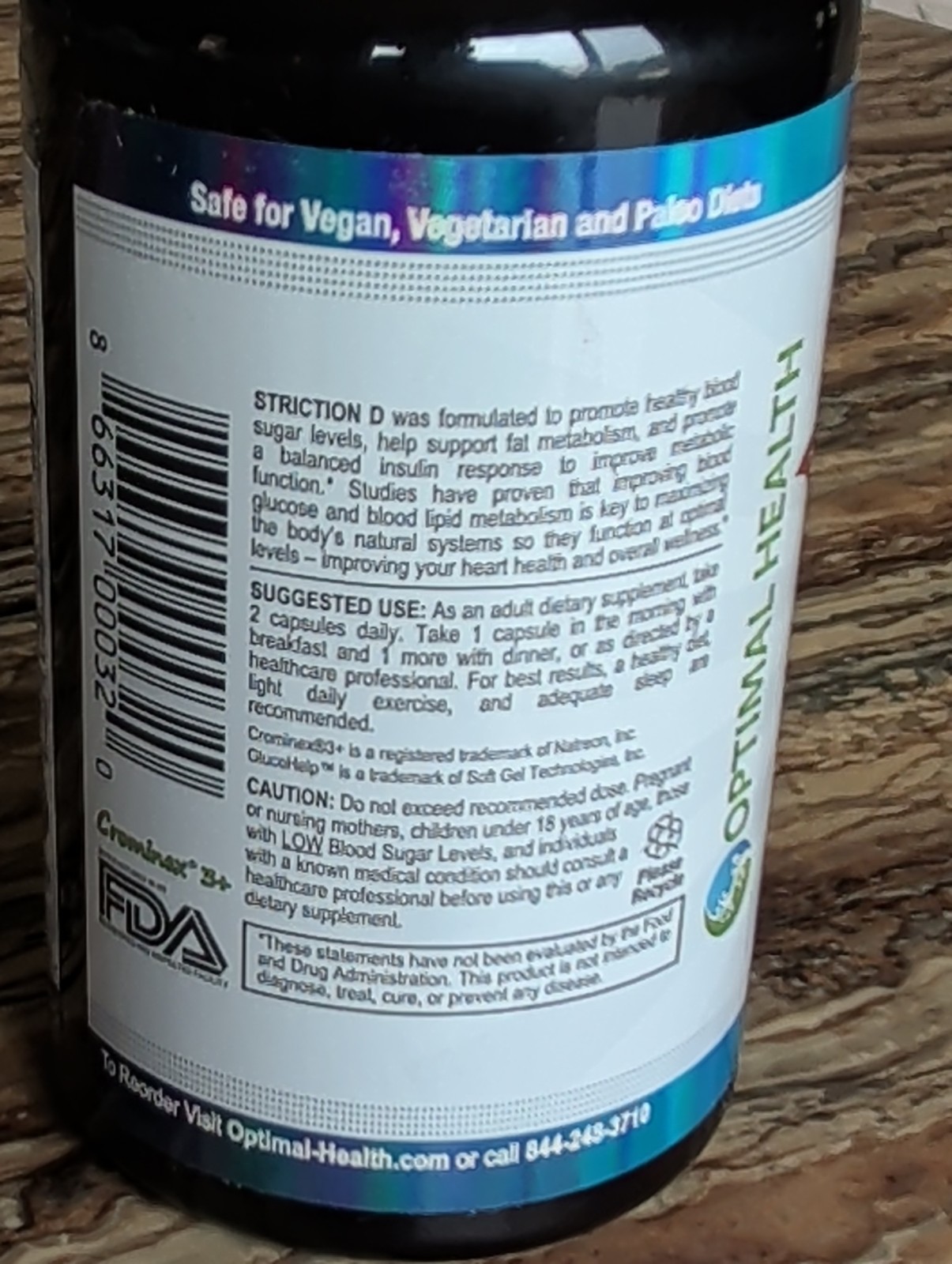 Lot Of 7 Striction D Advanced Blood Sugar Support 60 Capsules Optimal Health
