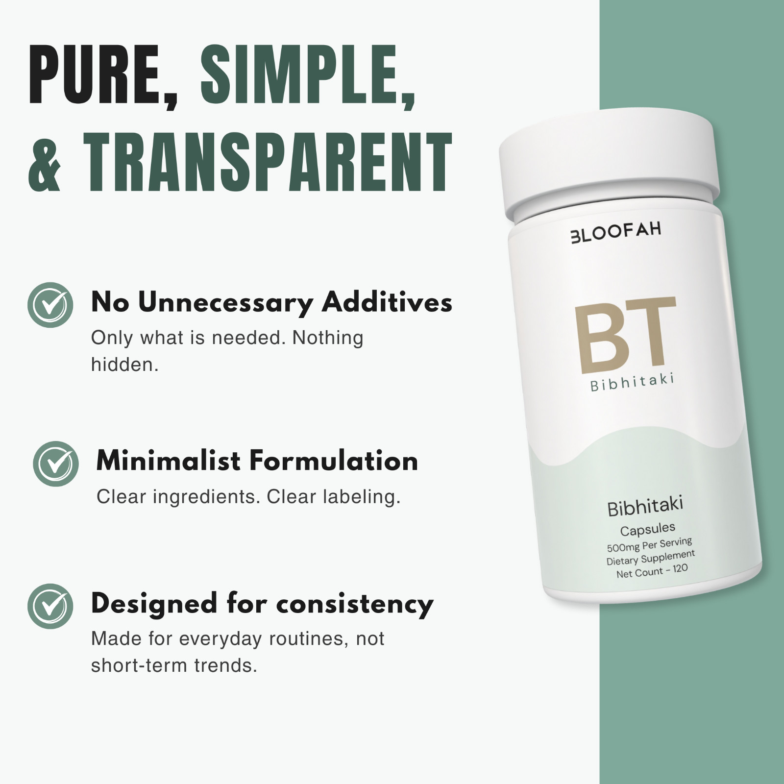 Bloofah BT Bibhitaki Extract 10:1 500mg | 120 Capsules | Triphala Ayurvedic