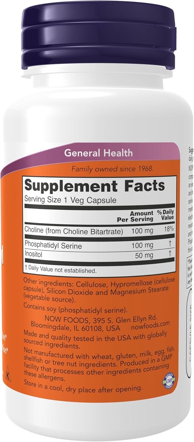 NOW Foods Phosphatidyl Serine 100 mg 60 Veg Capsules | BB 06/2027