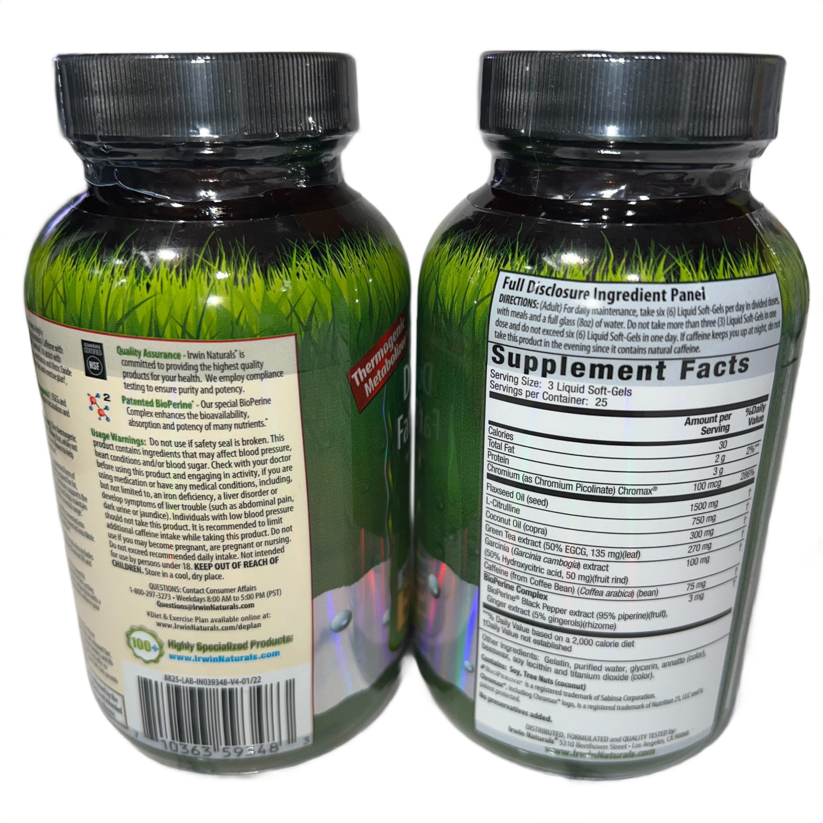 2 Pack Irwin Naturals Dual-Action Fat Burner 150 Liquid Softgels BB 07/2026
