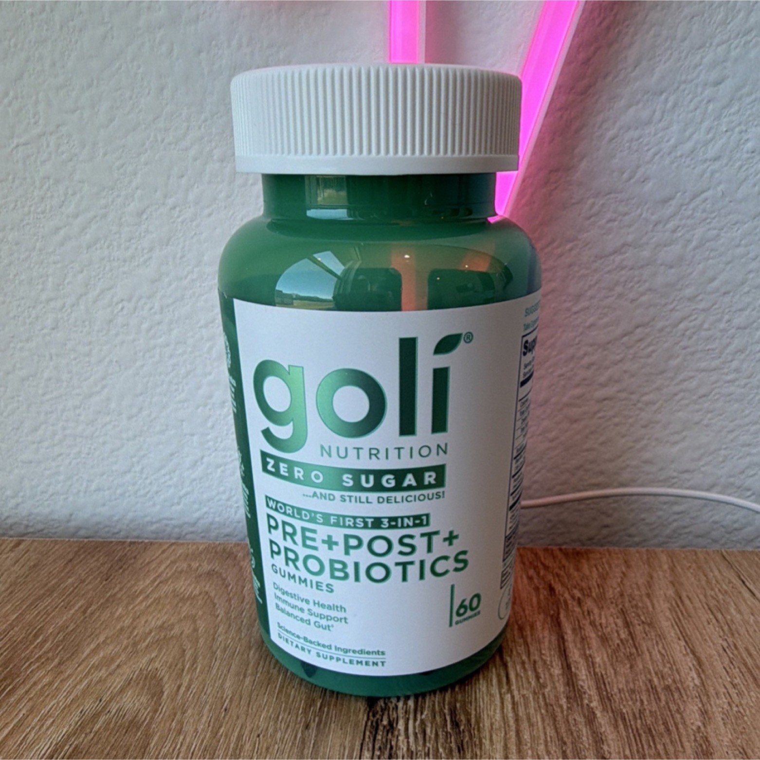 Goli Nutrition Pre+Post+Probiotics Zero Sugar Gluten-Free Gummies 60 Count