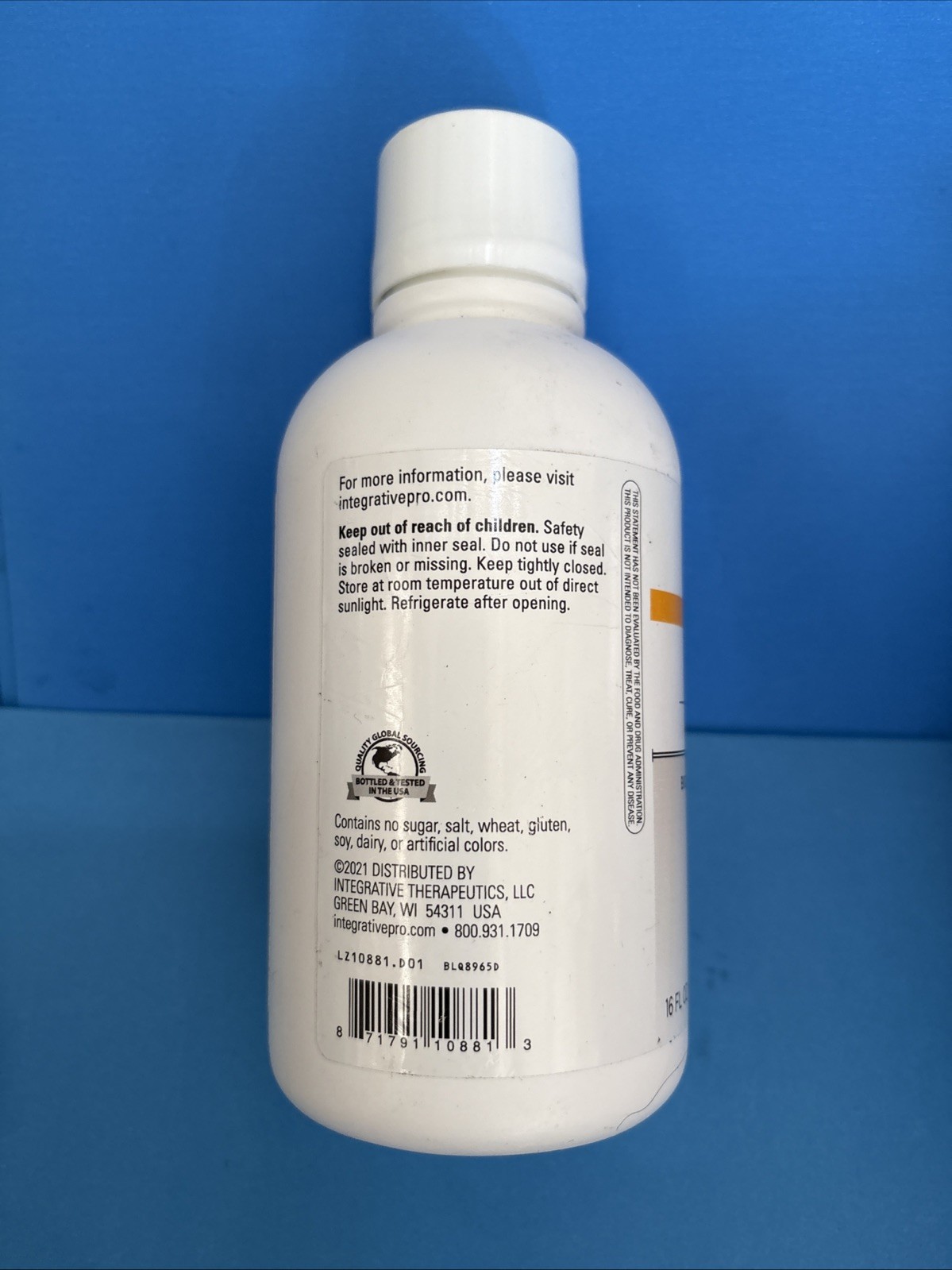 Integrative Therapeutics Liquid Calcium Magnesium Blue Berry Flavored Exp 04/26