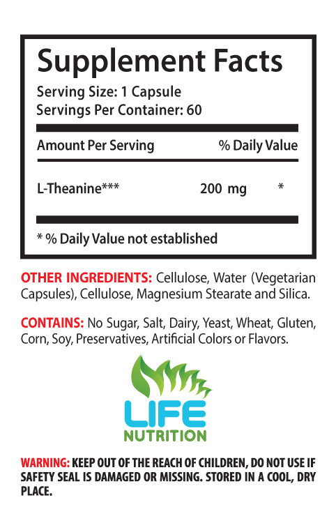 black tea amino acid – PREMIUM L-THEANINE 200mg 1B – theanine for stress