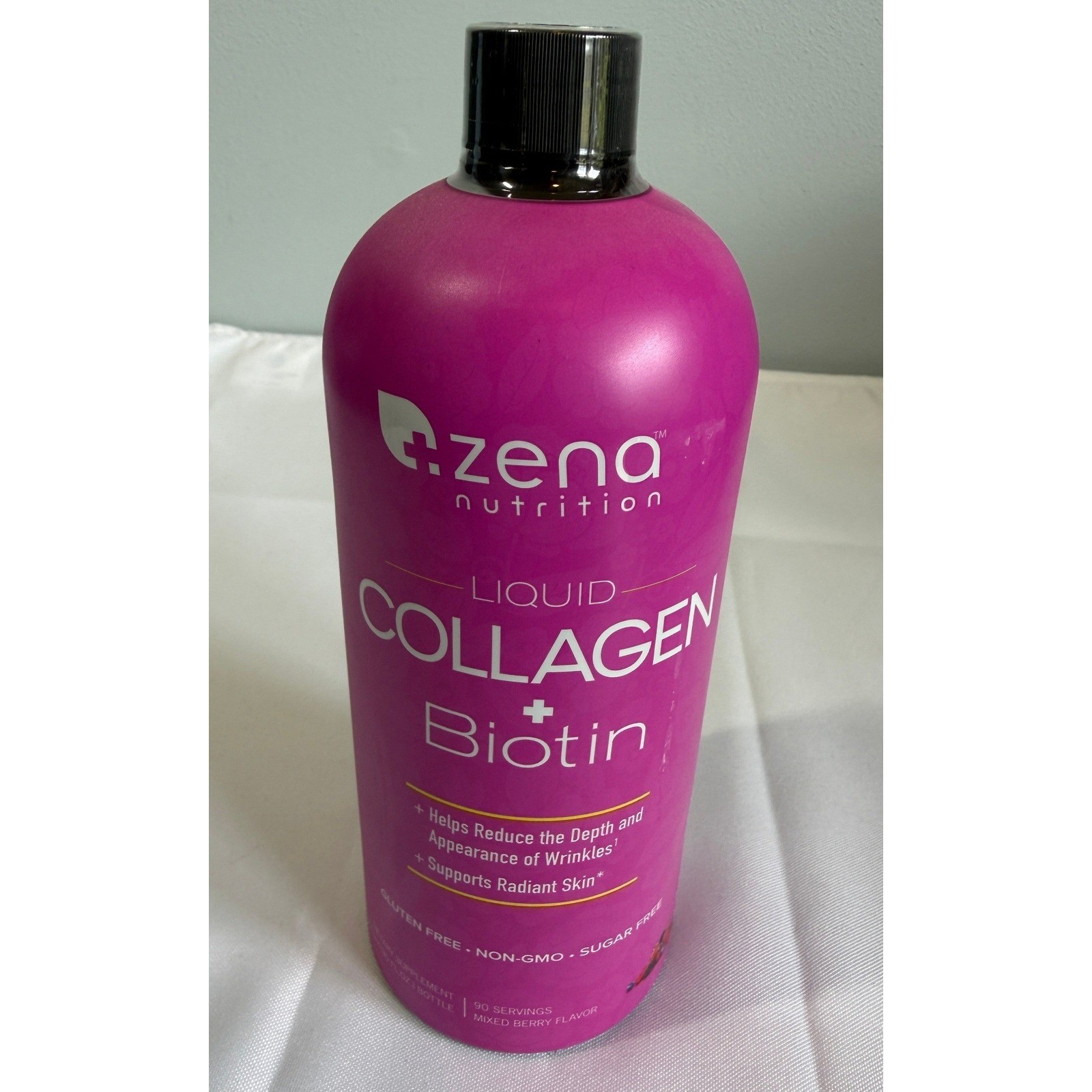 NEW Zena Liquid Collagen + Biotin 30 FL Oz Exp 12/27 Mixed Berry Sugar Free
