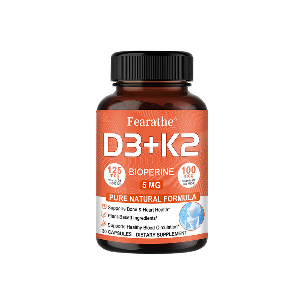 Vitamin D3 5000 IU Vitamin K2 (Menaquinone-7) 100 Mcg Vitamin D K Capsules Heart