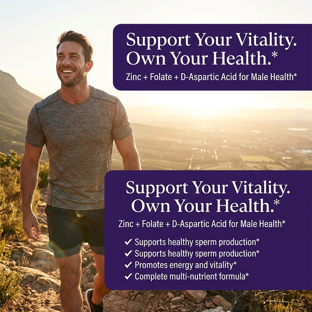 Men’s Fertility Support with Maca, Zinc & Folate – Supports Vitality 30~120Caps