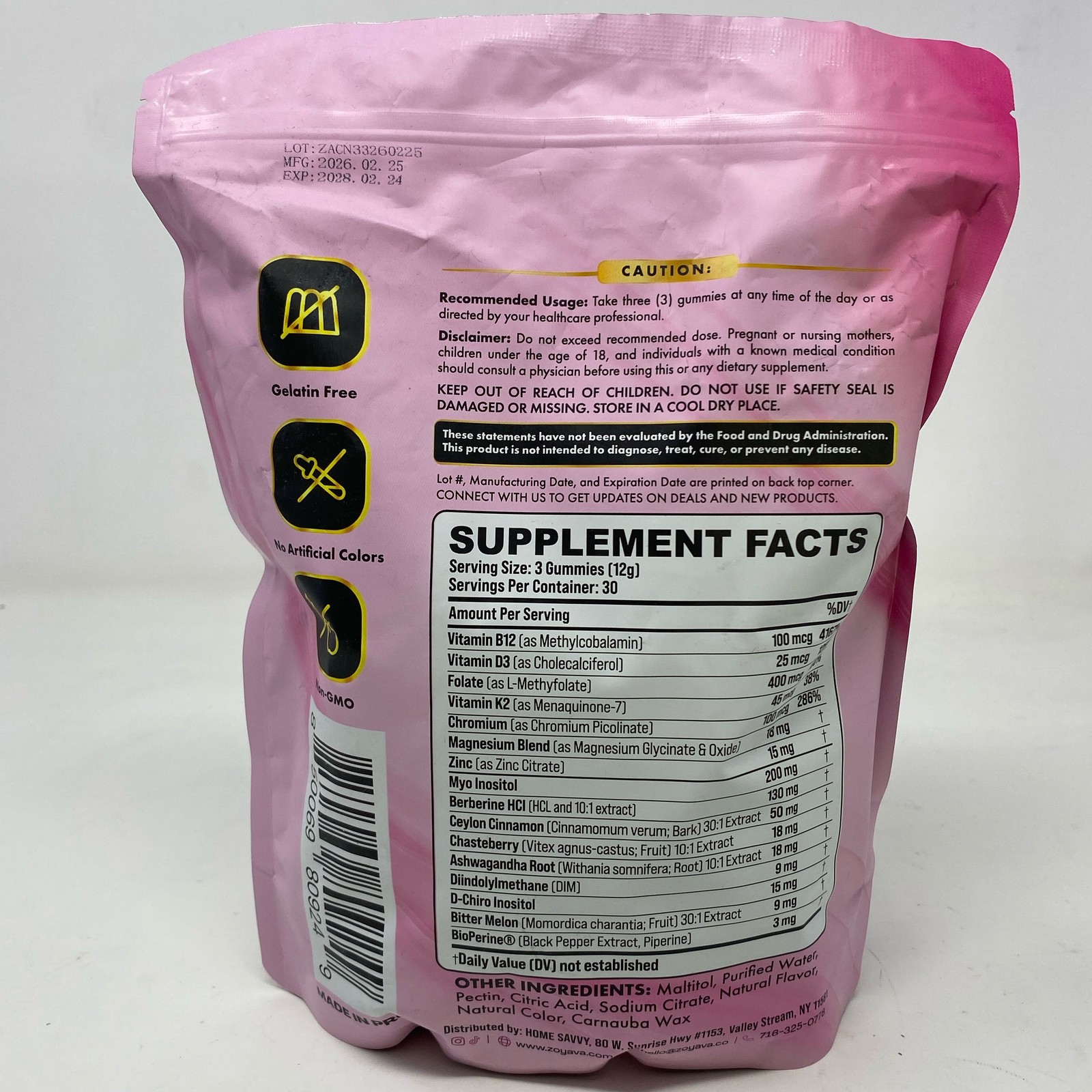 Zoyava Myo-Harmony 16-in-1 Gummies Mixed Berry 90 ct Extra Strength