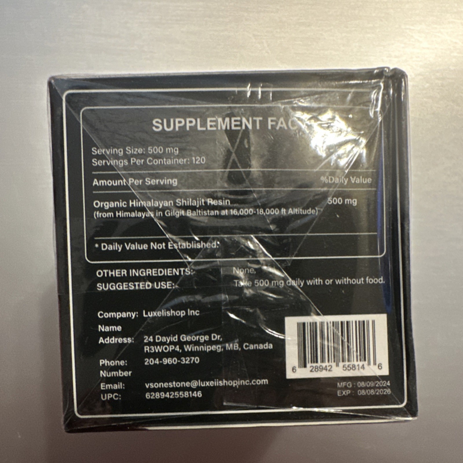 LuxeiiSHOP Pure Himalayan Shilajit Resin Supplement 500mg 120 Servings 60g