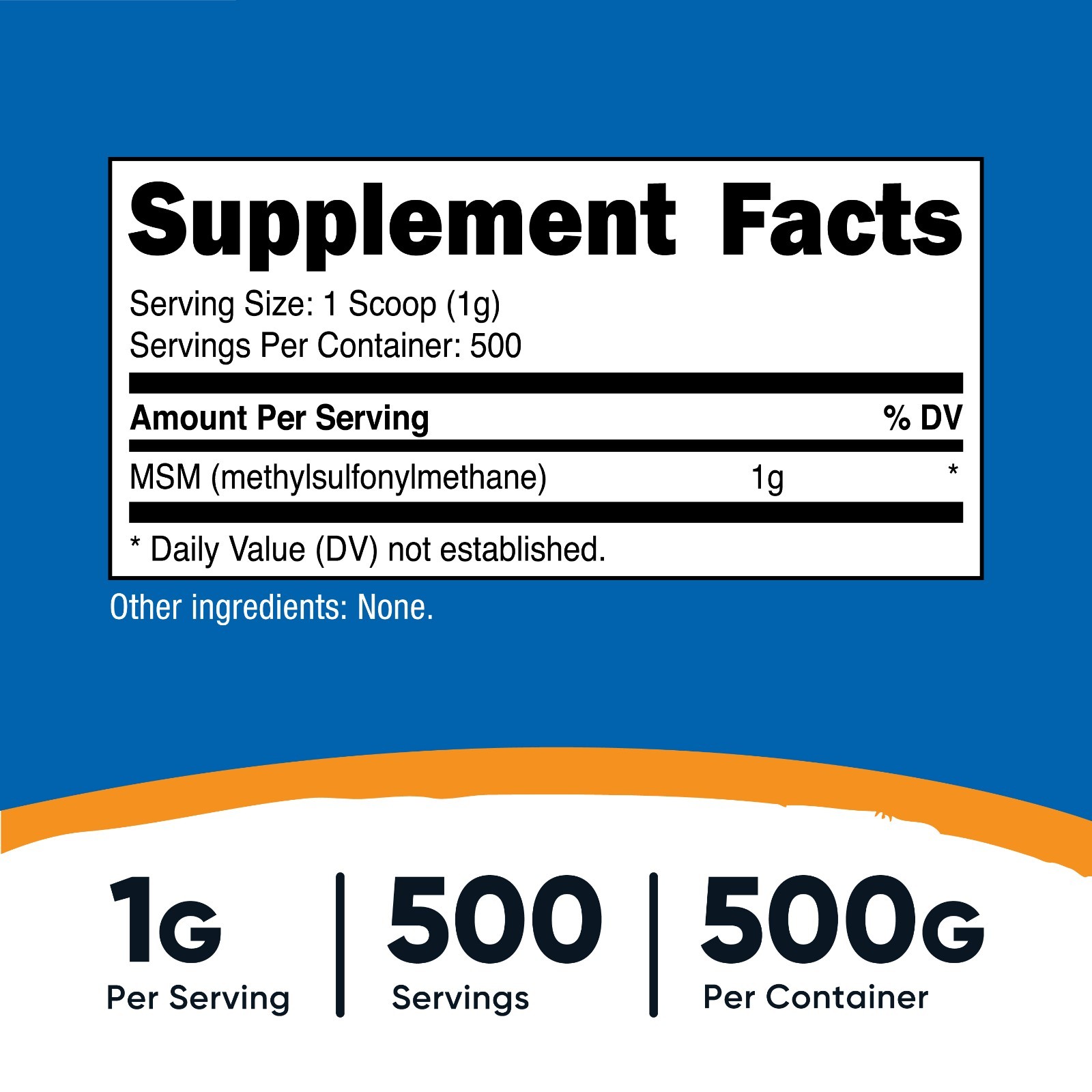 Nutricost Pure MSM Powder 500 Grams (Methylsulfonylmethane) – Gluten Free
