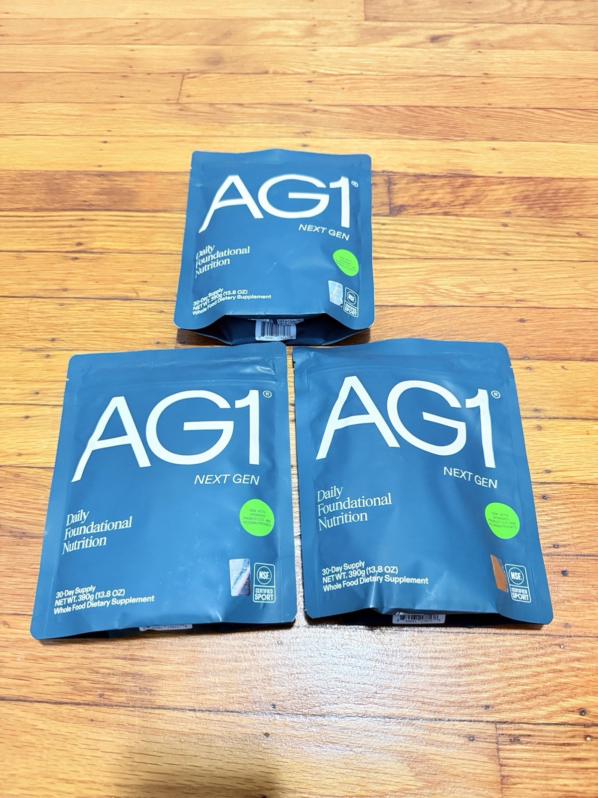 AG1 Next Gen Foundational Nutrition Powder Unflavored 13.8 oz NSF Sport 09/26