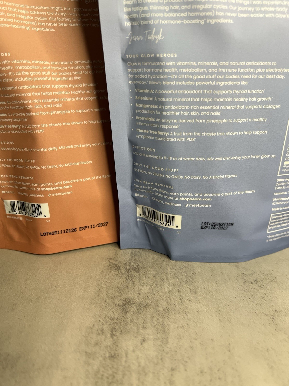 beam Glow Women’s Superpowder Two Pack 15 Sticks Gluten-Free Exp 11/2027
