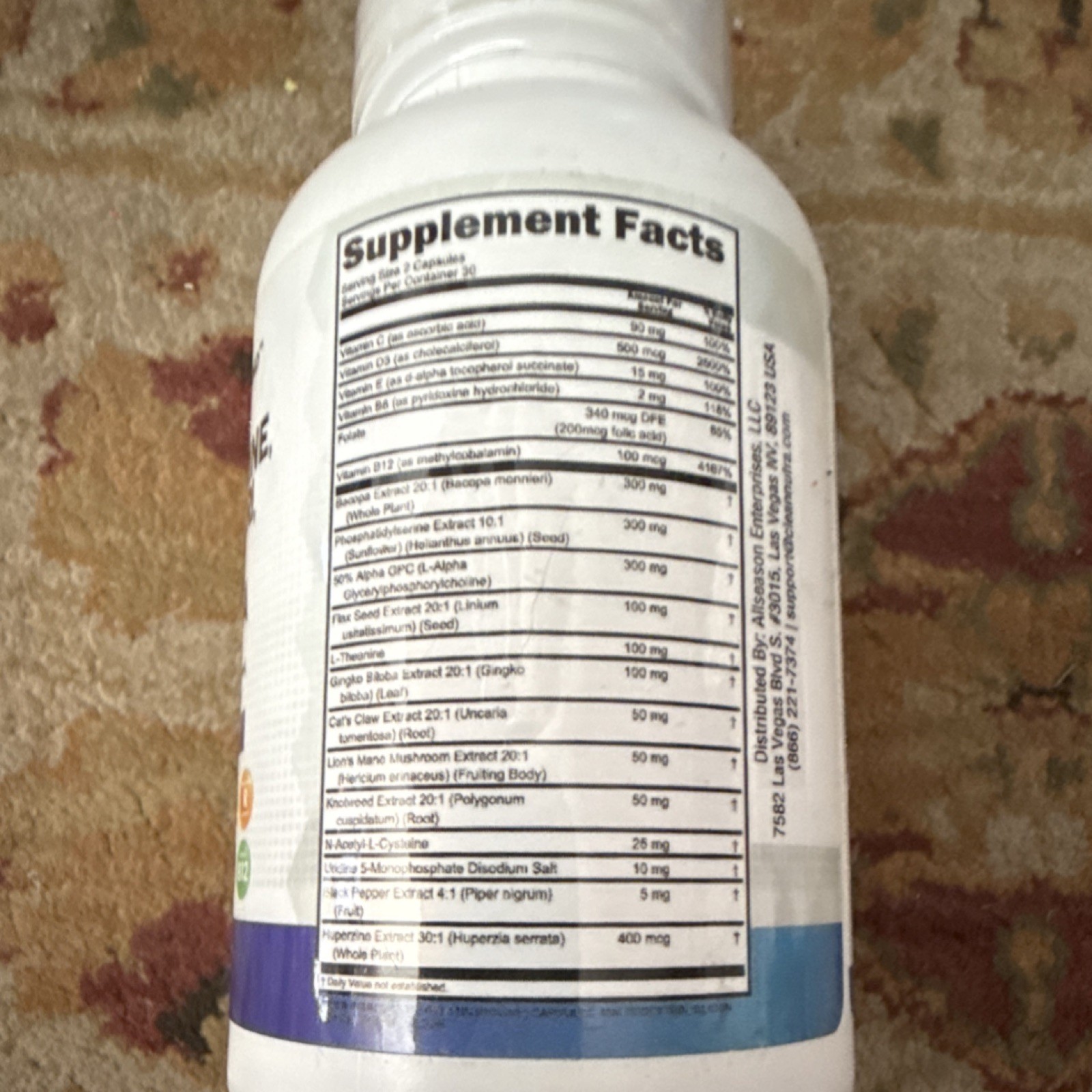 Clean Nutraceuticals Cogni Defend Alpha GPC Phosphatidylserine Bacopa 60 Capsul…