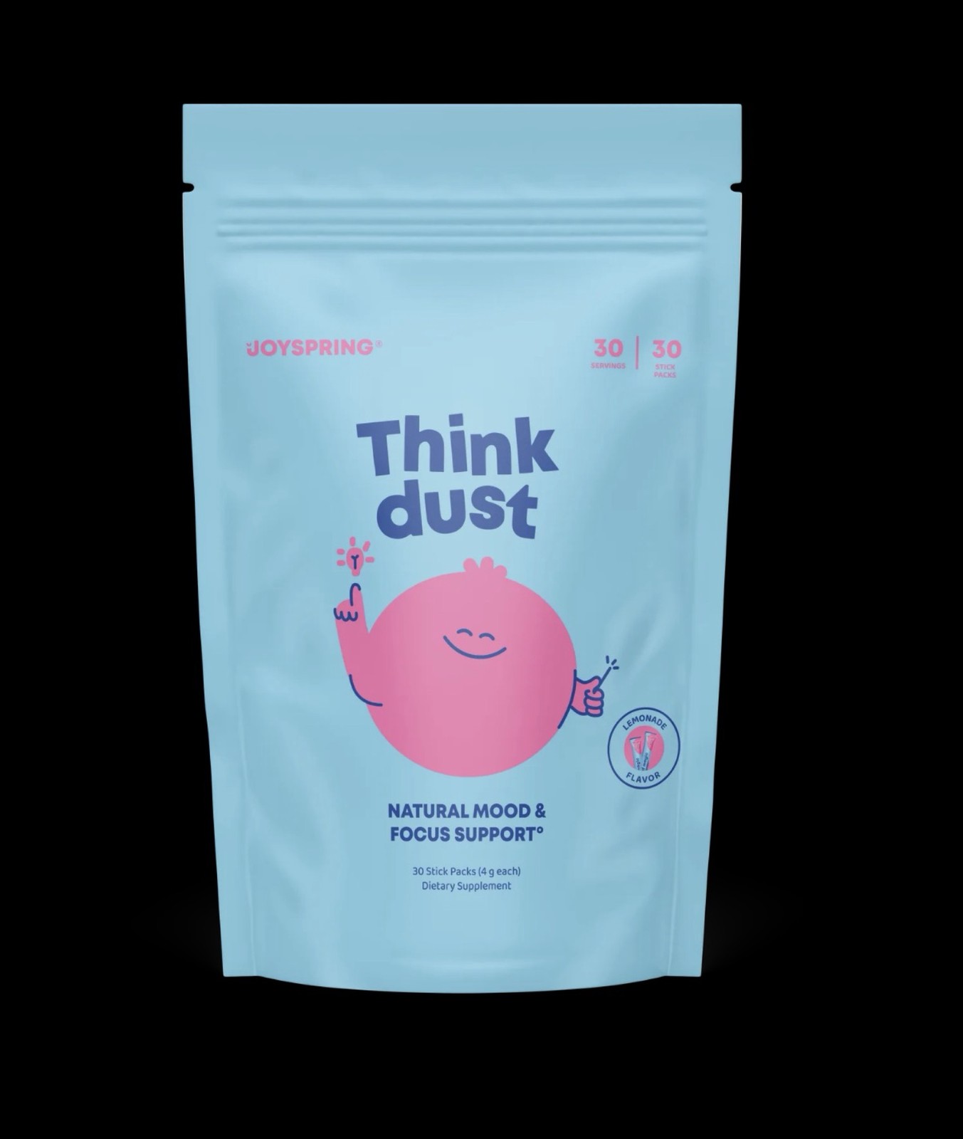 JoySpring Think Dust Kids Magnesium Saffron Lemonade 30 Stick Packs