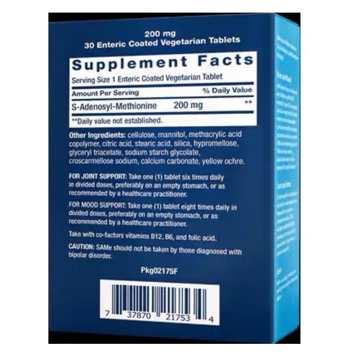 Life Extension SAMe 200 Mg 150 Tablets Gluten-Free Non-GMO Dietary Supplement
