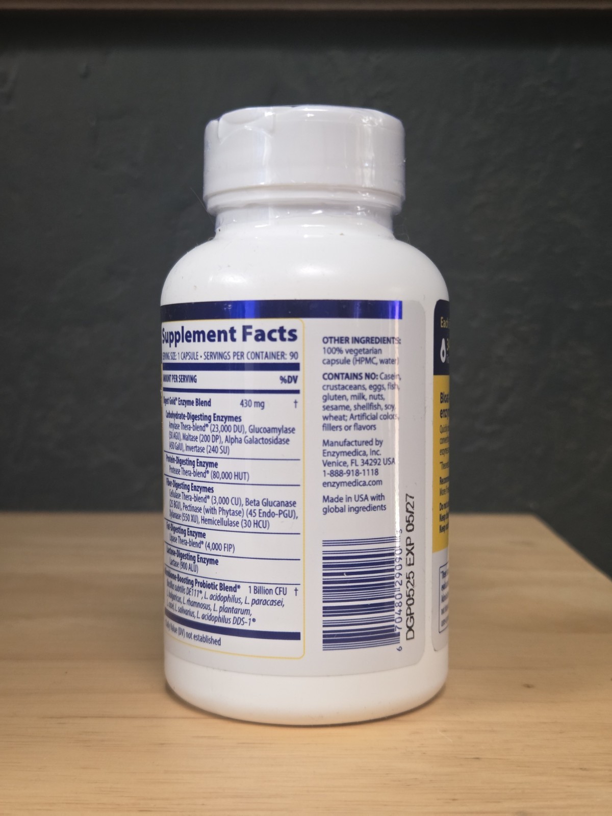 Enzymedica Digest Gold + Probiotics Vegetarian Digestive Support 90 Cap Ex 05.27