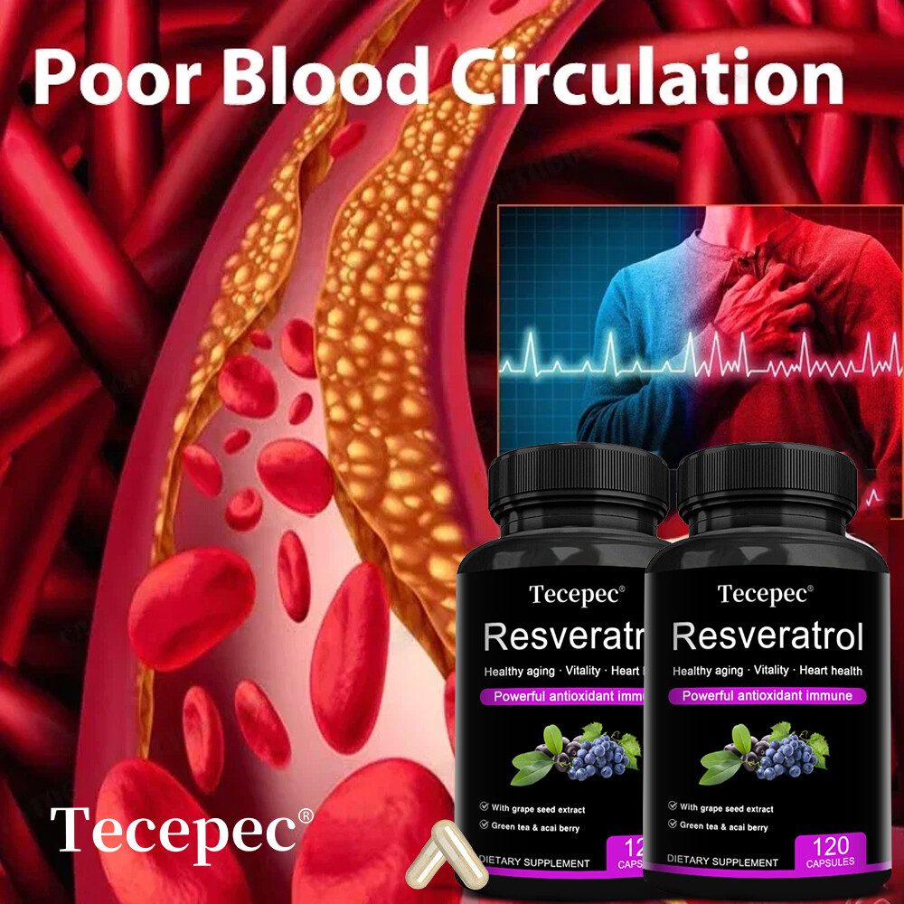 Resveratrol Capsules 1400mg Serving Anit-Aging and Cardiovascular Health