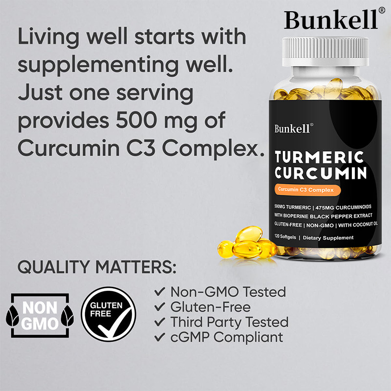 Turmeric and Black Pepper 500 mg – Bone Joint Support Capsules