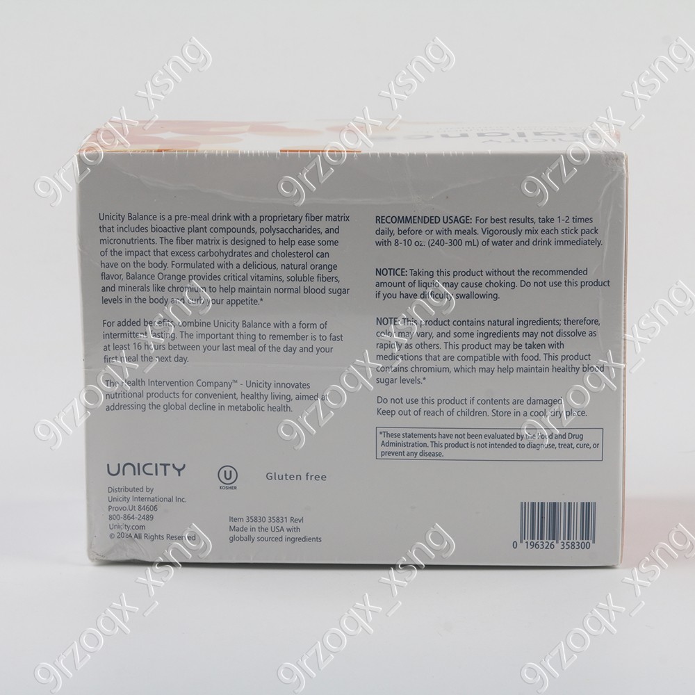 UNICITY Balance Cholesterol Support Drink Mix 30 Stick Pack (ORANGE) Exp 11/2027