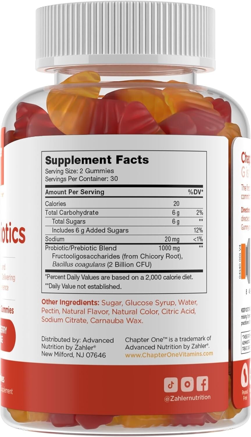 Probiotics Gummies for Kids Orange Flavor 2 Billion CFU Digestive and Immune