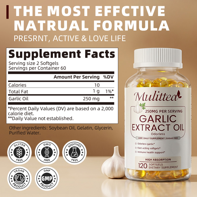 3x 120 Softgels Garlic Extract Oil Cholesterol Health Support Antioxidant
