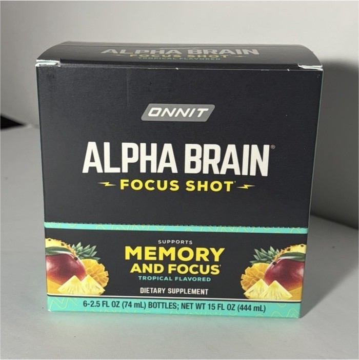 Onnit Alpha Brain Focus Shot Tropical Memory & Focus Support Liquid 2.5 fl oz