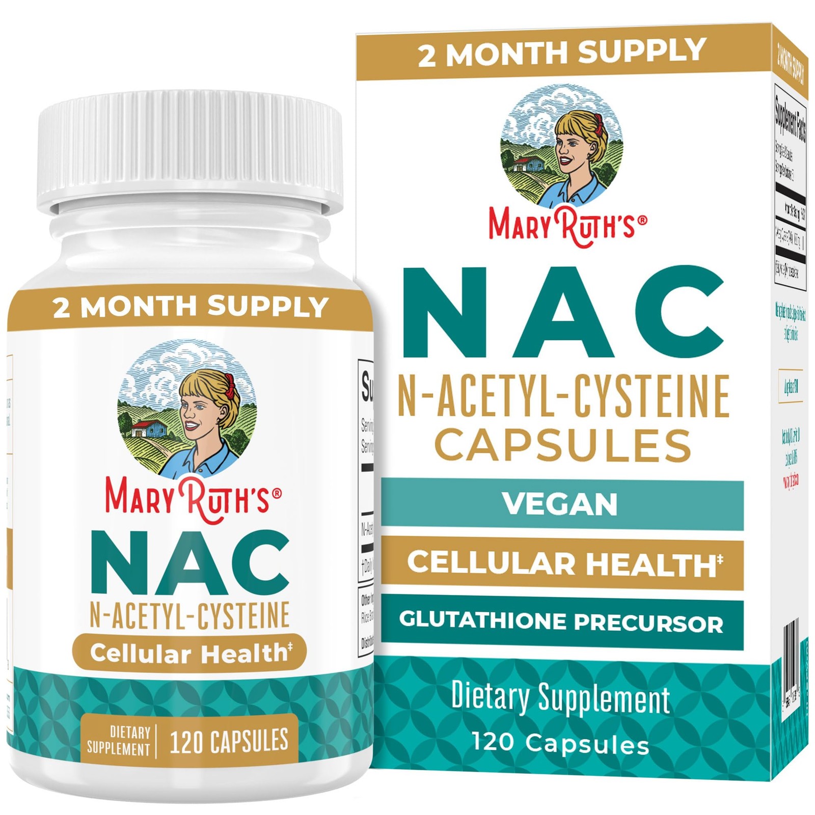 MARYRUTH’S Organics NAC Supplement N-Acetyl Cysteine | 120 Count (Pack of 1)