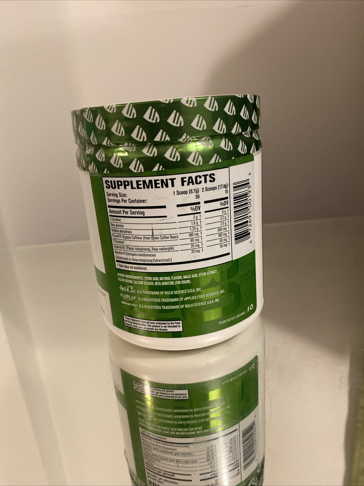 Green Surge +Caffeine Greens Superfood Powder Sour Apple 6.5oz Sealed