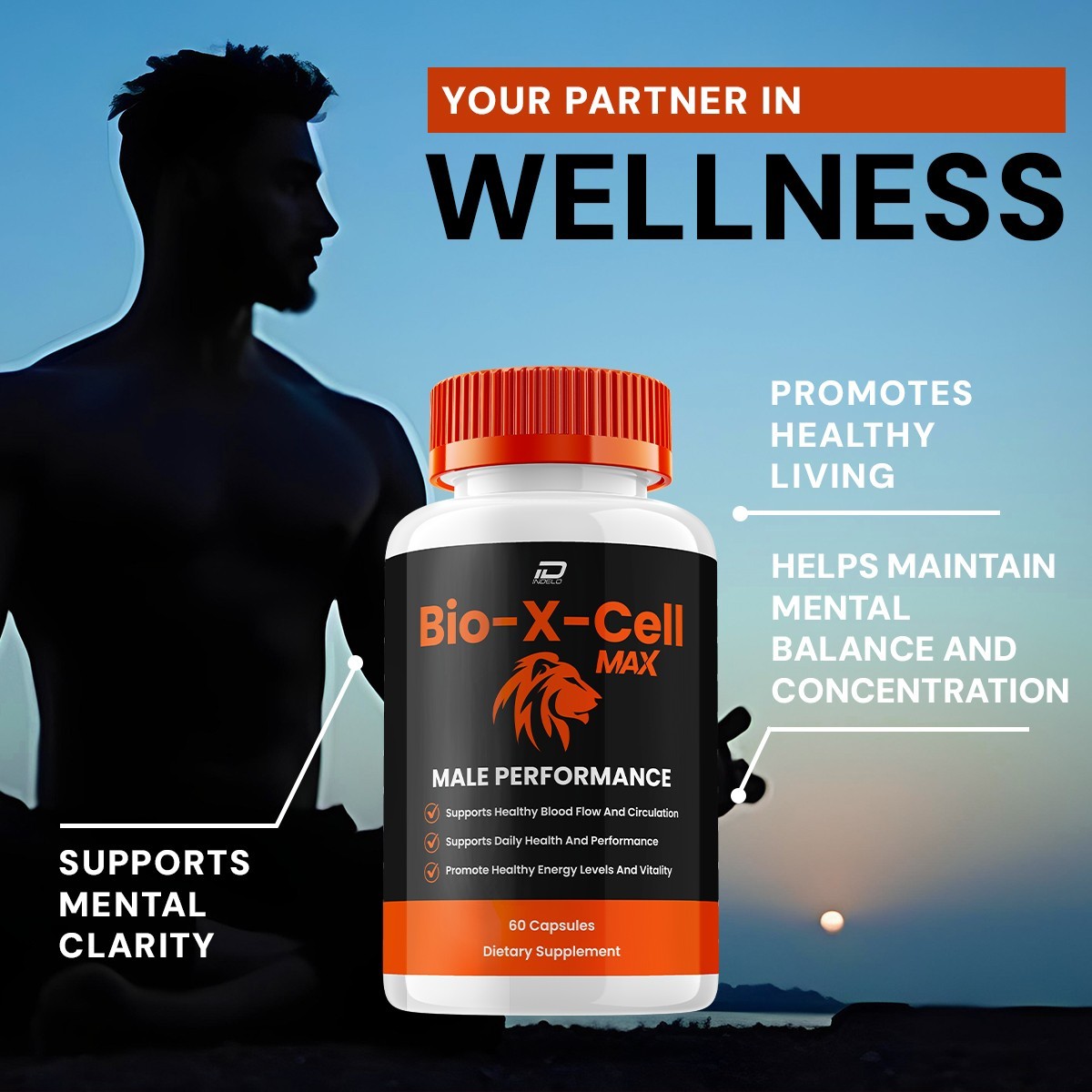 (2 Pack) Bio X Cell for Men Capsules – BioXCell Vitamin Complex Pills, Energy