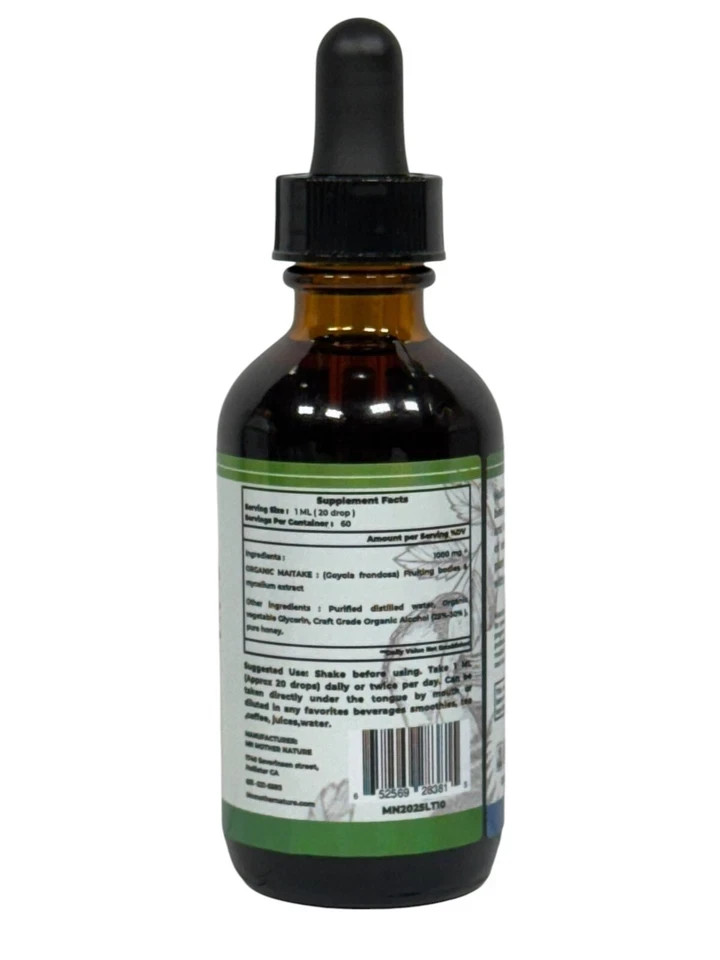 Organic Maitake Mushroom Liquid Extract Drop 2oz Grifola Frondosa Immune Support