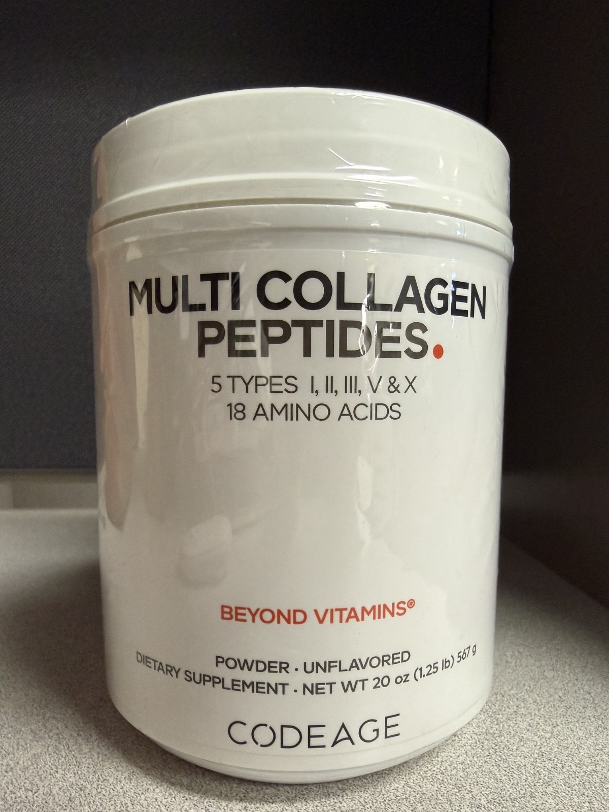 Codeage Multi Collagen Peptides – Unflavored Powder 20oz – Exp. 03/2028
